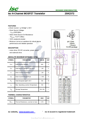 K2372 Datasheet PDF Inchange Semiconductor