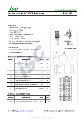 2SK2470 Datasheet PDF Inchange Semiconductor