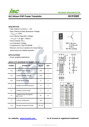 ISCP208E Datasheet PDF Inchange Semiconductor