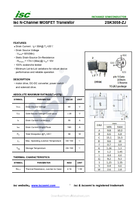 K3058-ZJ Datasheet PDF Inchange Semiconductor