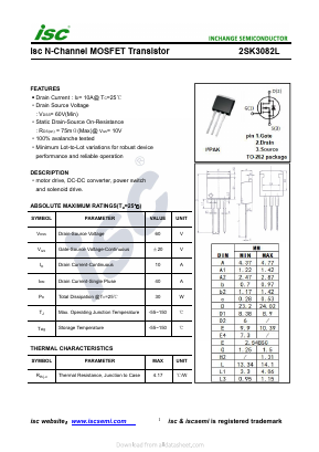K3082L Datasheet PDF Inchange Semiconductor
