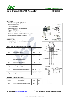 2SK3092I Datasheet PDF Inchange Semiconductor