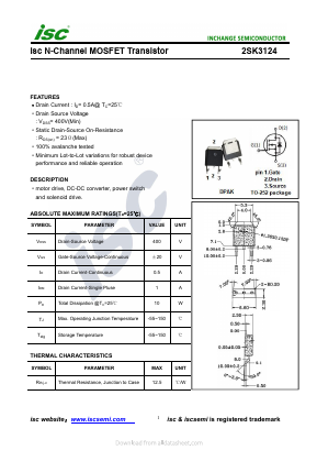 2SK3124 Datasheet PDF Inchange Semiconductor