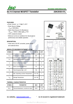 K3930-01L Datasheet PDF Inchange Semiconductor
