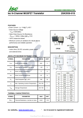 K3930-01S Datasheet PDF Inchange Semiconductor