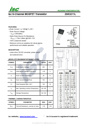 2SK3211L Datasheet PDF Inchange Semiconductor