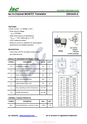K3435-Z Datasheet PDF Inchange Semiconductor