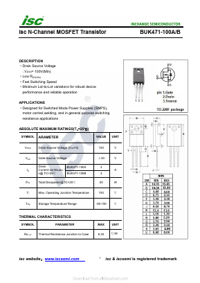 BUK471-100B Datasheet PDF Inchange Semiconductor