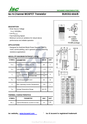 BUK552-60B Datasheet PDF Inchange Semiconductor