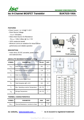 BUK7635-100A Datasheet PDF Inchange Semiconductor