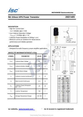 2SD1405 Datasheet PDF Inchange Semiconductor