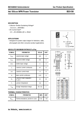 BD158 Datasheet PDF Inchange Semiconductor