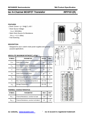 IRFP351R Datasheet PDF Inchange Semiconductor