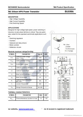 BUS98A Datasheet PDF Inchange Semiconductor
