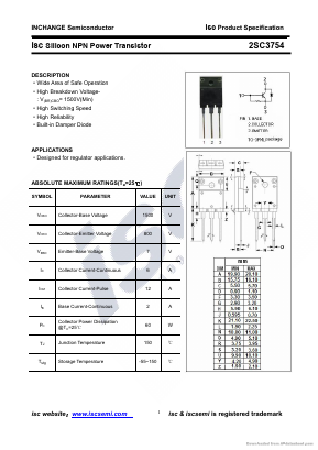 2SC3754 Datasheet PDF Inchange Semiconductor