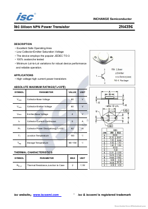 2N4396 Datasheet PDF Inchange Semiconductor