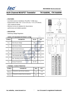 ITK10A80W Datasheet PDF Inchange Semiconductor
