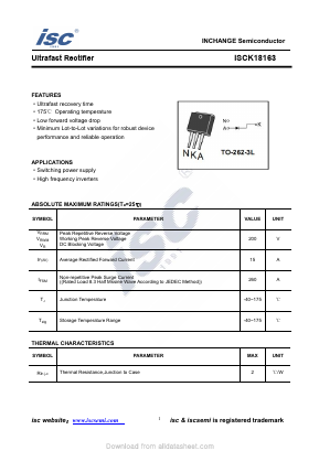 ISCK18163 Datasheet PDF Inchange Semiconductor