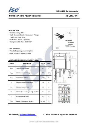 ISCD730N Datasheet PDF Inchange Semiconductor