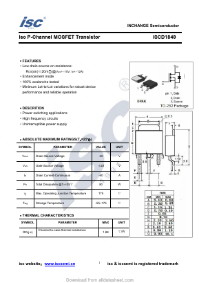 ISCD1849 Datasheet PDF Inchange Semiconductor