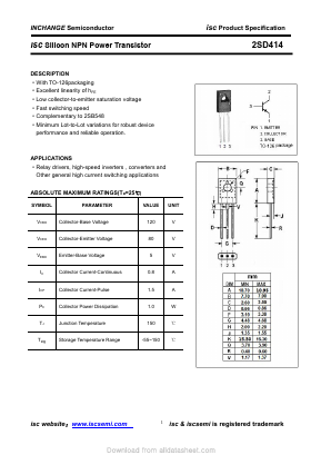 D414 Datasheet PDF Inchange Semiconductor