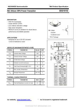 3DD101D Datasheet PDF Inchange Semiconductor
