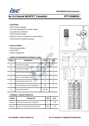 STF10NM65N Datasheet PDF Inchange Semiconductor