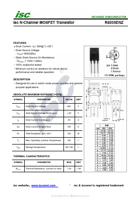R6035ENZ Datasheet PDF Inchange Semiconductor