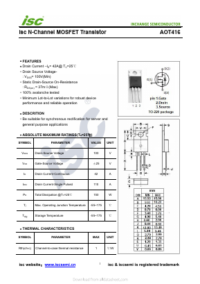 AOT416 Datasheet PDF Inchange Semiconductor