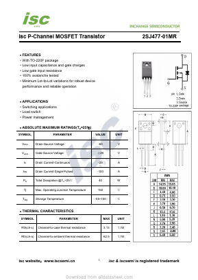 2SJ477-01MR Datasheet PDF Inchange Semiconductor