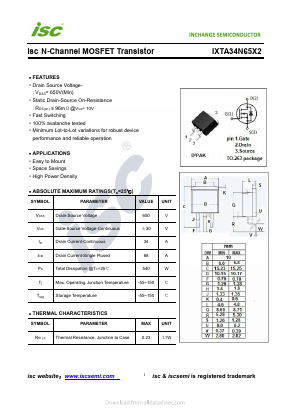 IXTA34N65X2 Datasheet PDF Inchange Semiconductor