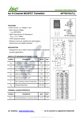 APT6010LFLL Datasheet PDF Inchange Semiconductor