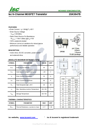 2SK3847B Datasheet PDF Inchange Semiconductor