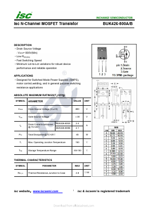 BUK426-800B Datasheet PDF Inchange Semiconductor