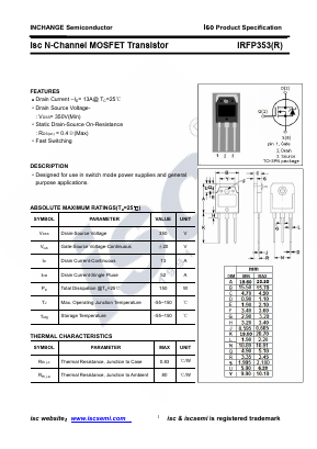 IRFP353 Datasheet PDF Inchange Semiconductor