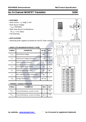 3N90-220F Datasheet PDF Inchange Semiconductor