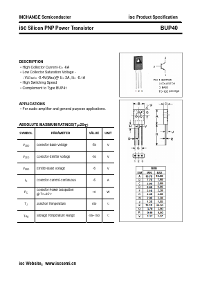 BUP40 Datasheet PDF Inchange Semiconductor
