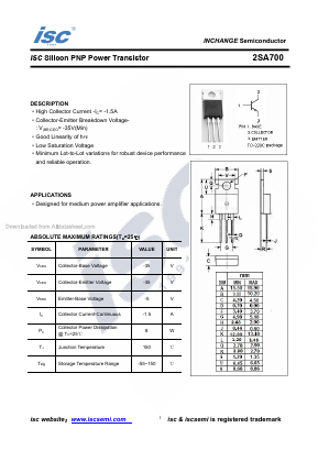 A700 Datasheet PDF Inchange Semiconductor