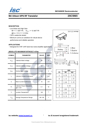 2SC5065 Datasheet PDF Inchange Semiconductor