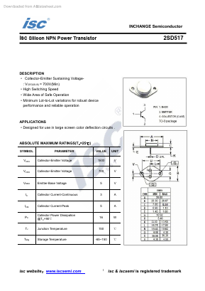 2SD517 Datasheet PDF Inchange Semiconductor
