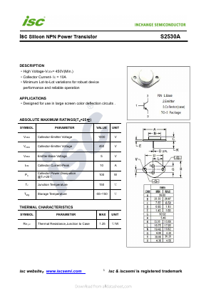 S2530A Datasheet PDF Inchange Semiconductor
