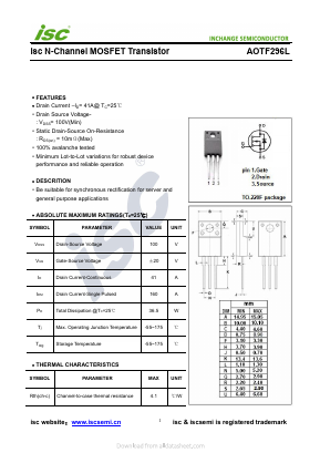 AOTF296L Datasheet PDF Inchange Semiconductor
