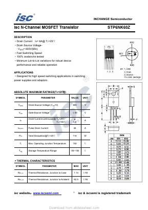 STP6NK60Z Datasheet PDF Inchange Semiconductor
