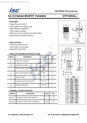 STP105N3LL Datasheet PDF Inchange Semiconductor
