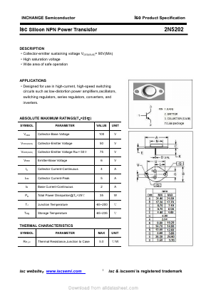 2N5202 Datasheet PDF Inchange Semiconductor