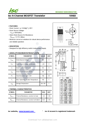 10N60 Datasheet PDF Inchange Semiconductor