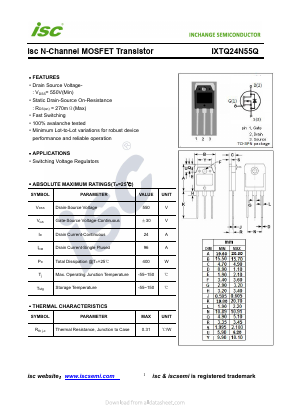 IXTQ24N55Q Datasheet PDF Inchange Semiconductor
