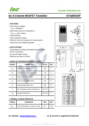IXTQ88N30P Datasheet PDF Inchange Semiconductor