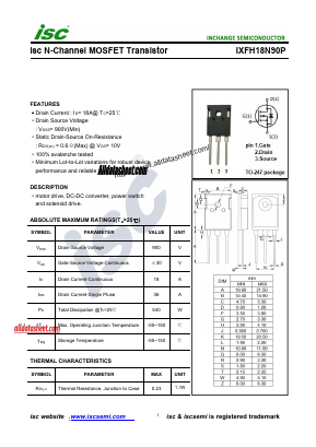 IXFH18N90P Datasheet PDF Inchange Semiconductor