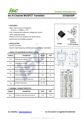 IXTA6N50P Datasheet PDF Inchange Semiconductor